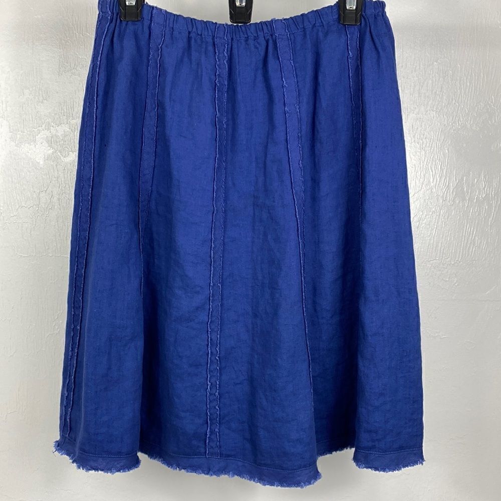Soft Surroundings royal blue A-line raw hem skirt size S